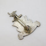 WWII Sterling Silver Enamel Womens Royal Navy Service Sweetheart Brooch Antique