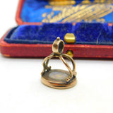Running Fox Intaglio Seal 9ct Gold Cased Fob Pendant Antique Georgian c182