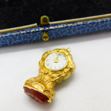Georgian 18ct Gold & Carved Carnelian Dove Intaglio Clock Form Seal Fob c1800