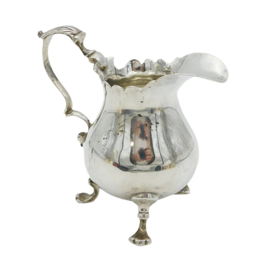George II Sterling Silver Baluster Cream Jug Antique c1750 London