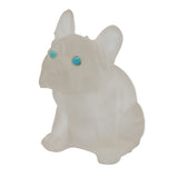 Large Czech Glass, Turquoise Eye Pug Dog Cracker Charm Figure Antique Deco