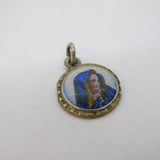 19th Century German .900 Silver Enamel 'Gott Schütze Dich' Religious Charm c1880