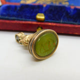 Horse Intaglio Agate Seal 9ct Gold Cased Fob Pendant Antique Georgian c1820