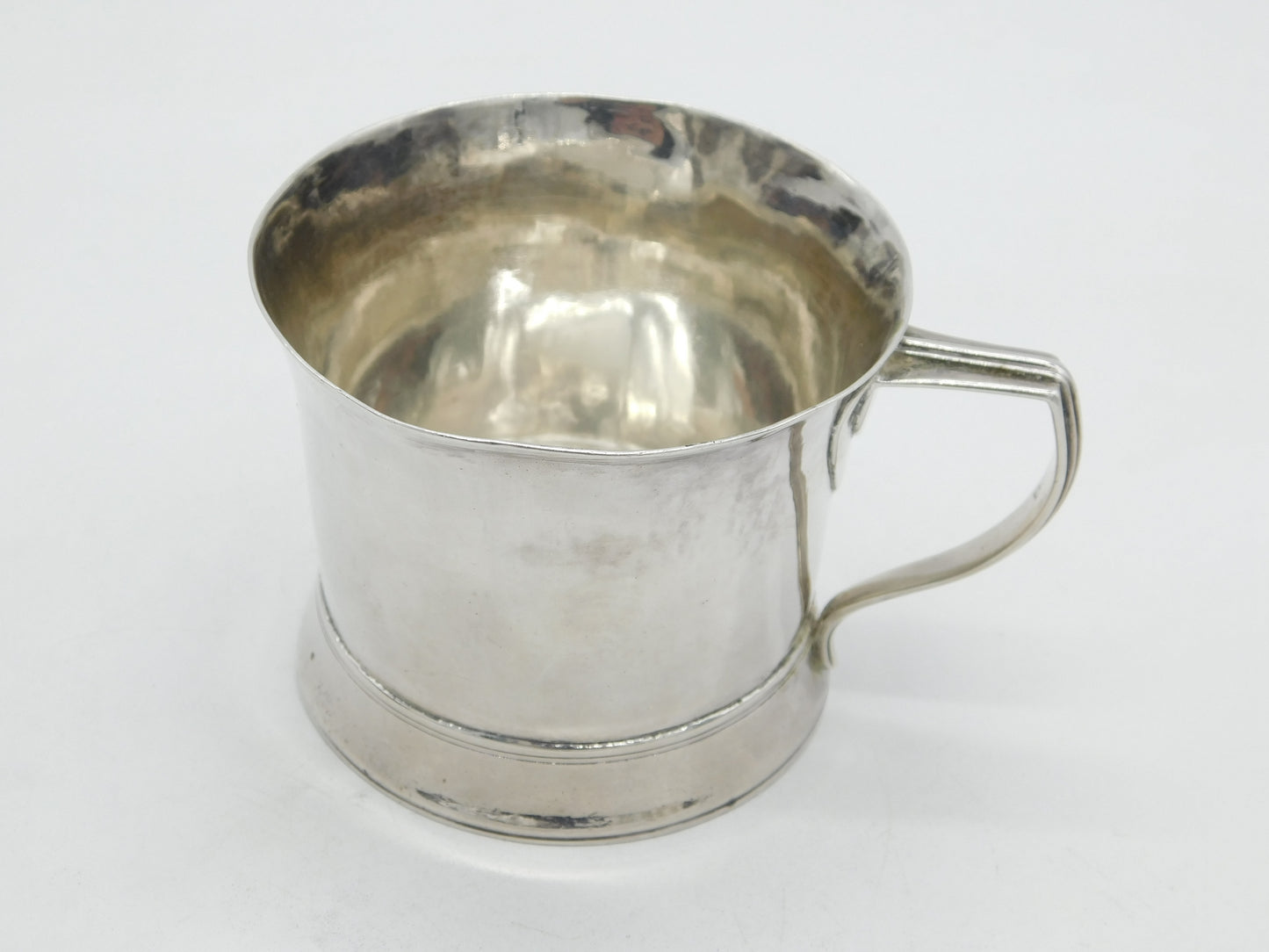 George III Sterling Silver Pub Tankard Mug Heart Handle Antique 1798 London