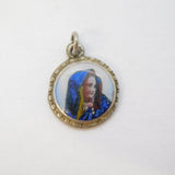 19th Century German .900 Silver Enamel 'Gott Schütze Dich' Religious Charm c1880