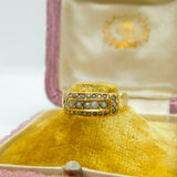 Victorian 15ct Gold & 27 Seed Pearl Mourning Ring Antique 1884 Birmingham