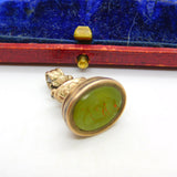 Horse Intaglio Agate Seal 9ct Gold Cased Fob Pendant Antique Georgian c1820