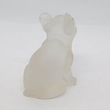 Large Czech Glass, Turquoise Eye Pug Dog Cracker Charm Figure Antique Deco