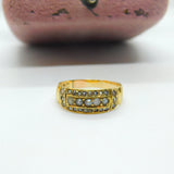 Victorian 15ct Gold & 27 Seed Pearl Mourning Ring Antique 1884 Birmingham