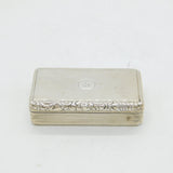 George III Sterling Silver Floral Pattern Snuff Box Antique 1820 London
