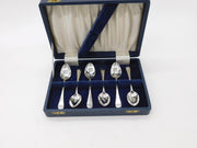 Scottish Georgian Set of Sterling Silver Dotted Edge Teaspoons 1821 Edinburgh