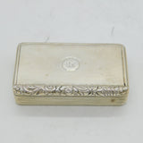 George III Sterling Silver Floral Pattern Snuff Box Antique 1820 London