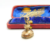 Horse Intaglio Agate Seal 9ct Gold Cased Fob Pendant Antique Georgian c1820