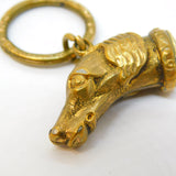 Victorian Gilt Metal & Chalcedony Agate Greyhound Dog Fob Antique c1860