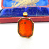 Georgian "May Britons Ever Enjoy" Intaglio Motto Crest Seal 9ct Gold Fob Seal
