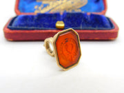 Georgian "May Britons Ever Enjoy" Intaglio Motto Crest Seal 9ct Gold Fob Seal