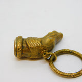 Victorian Gilt Metal & Chalcedony Agate Greyhound Dog Fob Antique c1860