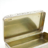 George III Sterling Silver Floral Pattern Snuff Box Antique 1820 London