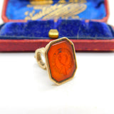Georgian "May Britons Ever Enjoy" Intaglio Motto Crest Seal 9ct Gold Fob Seal