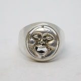 Sterling Silver Spinning Comedy & Tragedy Muse Mask Signet Ring Vintage