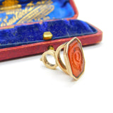 Georgian "May Britons Ever Enjoy" Intaglio Motto Crest Seal 9ct Gold Fob Seal