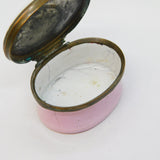 Georgian Bilston Enamel Patch Box 'A Trifle from Wantage' Antique c1800