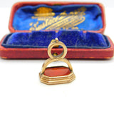 Georgian "May Britons Ever Enjoy" Intaglio Motto Crest Seal 9ct Gold Fob Seal