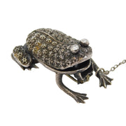 Victorian Sterling Silver Novelty Frog Form Brooch Antique c1860 Kitemark