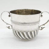 William III Sterling Silver Fluted Porringer Antique 1690 London Jonah Kirke