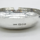 Arts & Crafts Planished Sterling Silver Ashtray Antique 1945 London Robert Prout