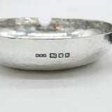 Arts & Crafts Planished Sterling Silver Ashtray Antique 1945 London Robert Prout