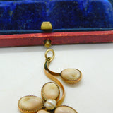 Art Nouveau Victorian 9ct Rose Gold, Shell & Pearl Floral Pendant Antique c1900