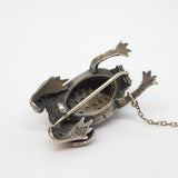 Victorian Sterling Silver Novelty Frog Form Brooch Antique c1860 Kitemark