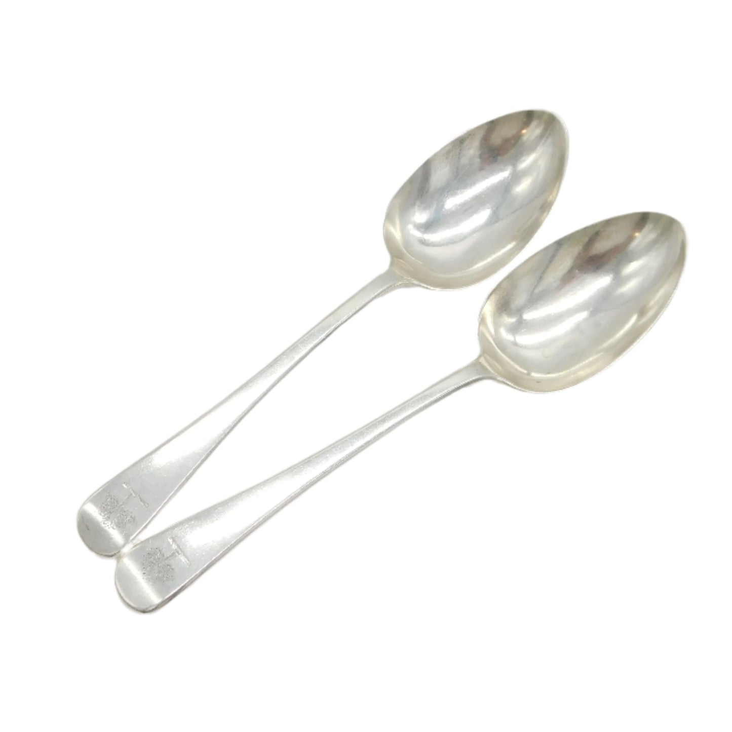 Paul Storr George III Sterling Silver Pair of Crested Tablespoons Antique 1816 London