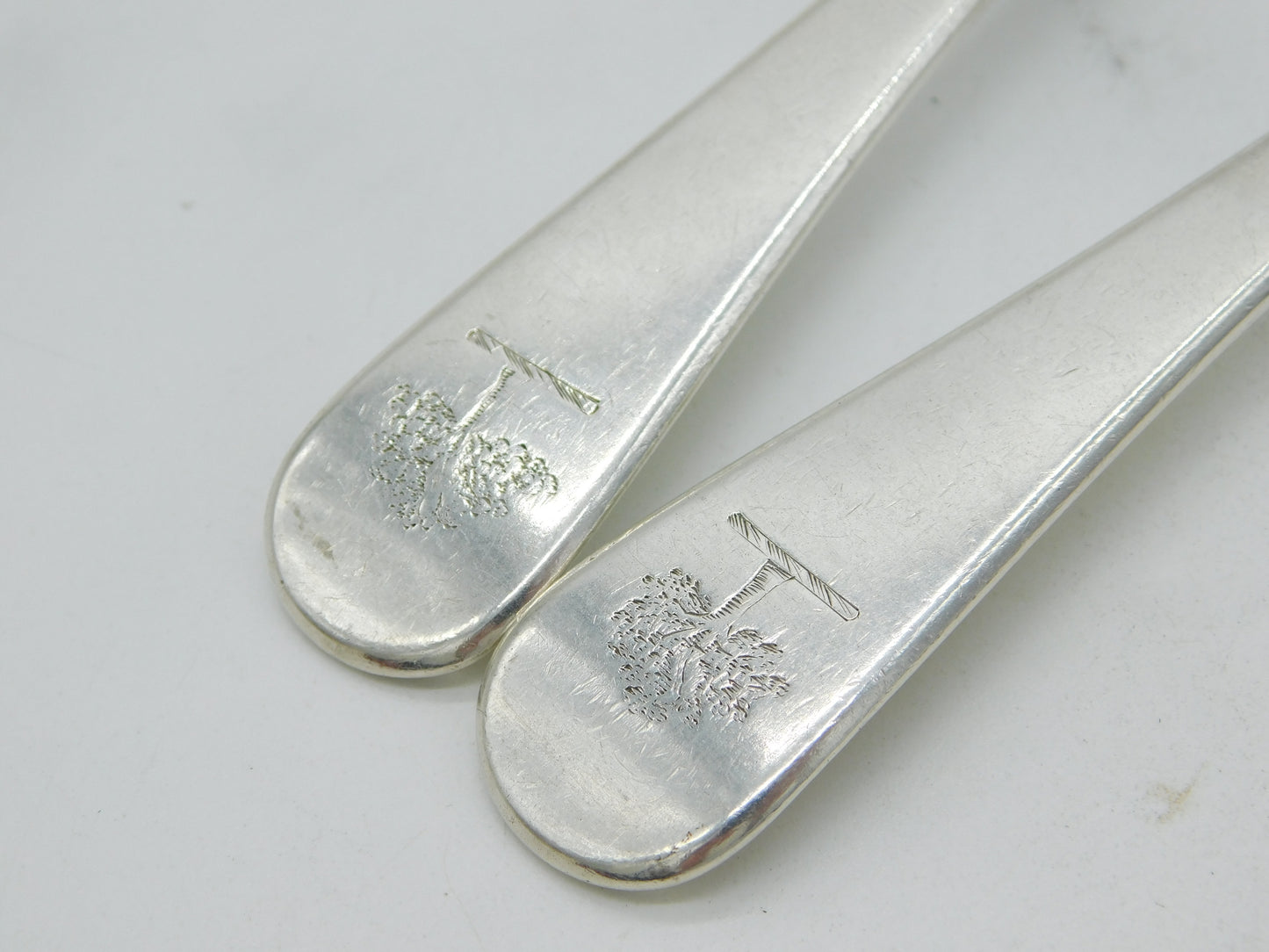 Paul Storr George III Sterling Silver Pair of Crested Tablespoons Antique 1816 London