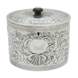 George III Sterling Silver Floral Pattern Tea Caddy Antique 1783 London