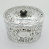 George III Sterling Silver Floral Pattern Tea Caddy Antique 1783 London