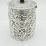 George III Sterling Silver Floral Pattern Tea Caddy Antique 1783 London