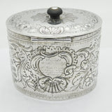 George III Sterling Silver Floral Pattern Tea Caddy Antique 1783 London