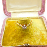 Solitaire 0.1ct Diamond 18ct Yellow Gold Ring Antique Art Deco c1920