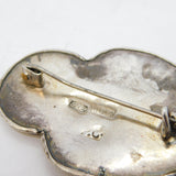 Edwardian Arts & Crafts Sterling Silver Ceramic Set Floral Brooch Antique c1910