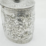 George III Sterling Silver Floral Pattern Tea Caddy Antique 1783 London