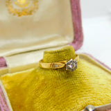 Solitaire 0.1ct Diamond 18ct Yellow Gold Ring Antique Art Deco c1920