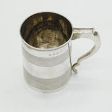George III Sterling Silver Lined Pattern Tankard Mug Antique 1807 London