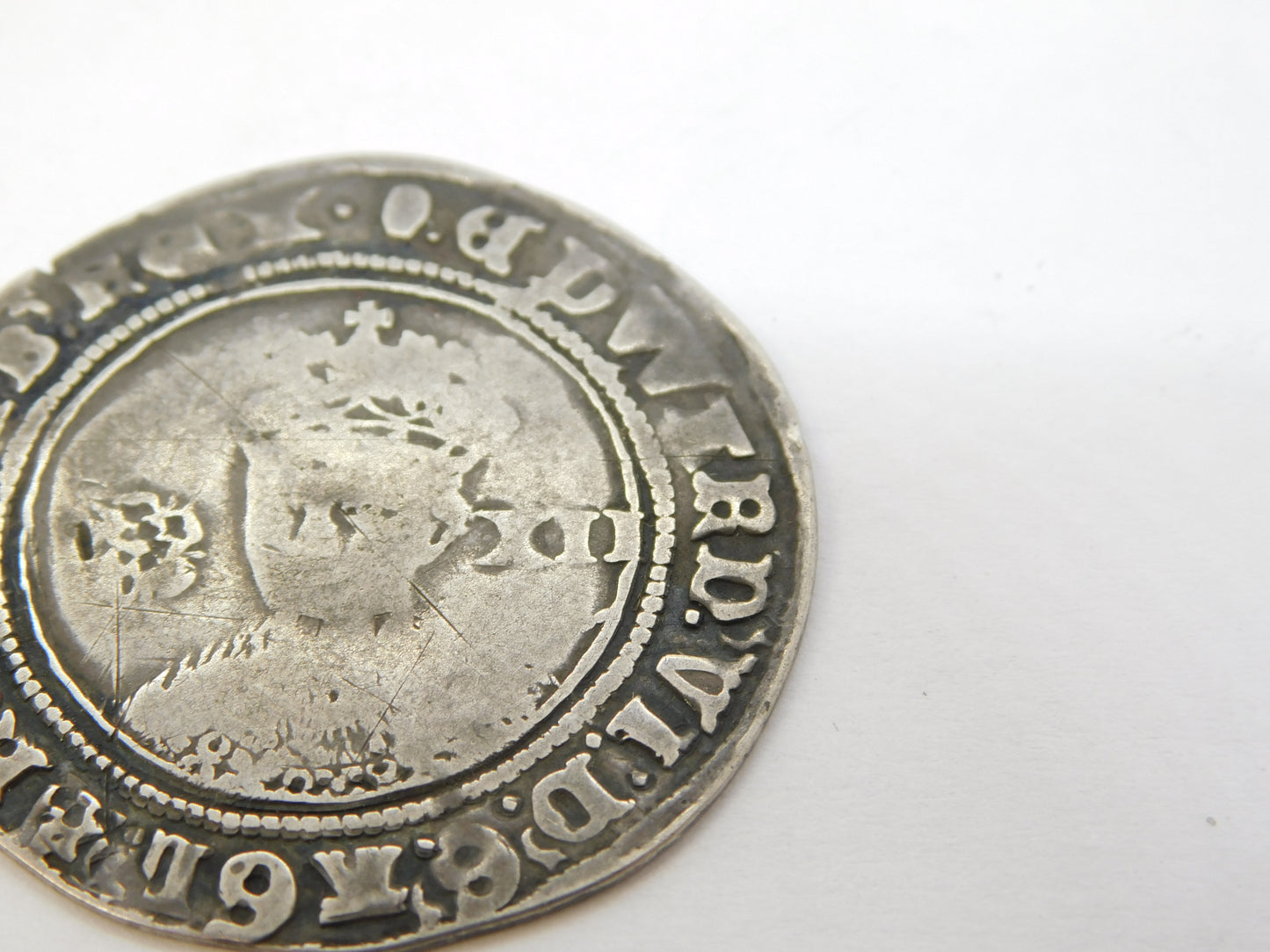 King Edward VI Fine Silver Issue Shilling 1551-53 Fair Condition Antique