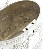 George III Sterling Silver Floral Pattern Tea Caddy Antique 1783 London