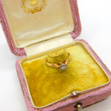 Solitaire 0.1ct Diamond 18ct Yellow Gold Ring Antique Art Deco c1920