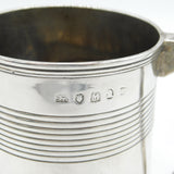 George III Sterling Silver Lined Pattern Tankard Mug Antique 1807 London