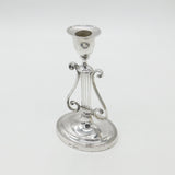 Edwardian Sterling Silver Lyre Form Table Candlestick Antique 1902 London