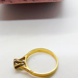 Solitaire 0.1ct Diamond 18ct Yellow Gold Ring Antique Art Deco c1920